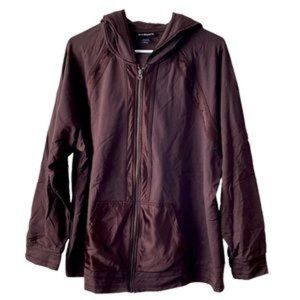 Lane Bryant Brown Hoodie Full Zip Cotton Sweater Pockets Size 18/20 W